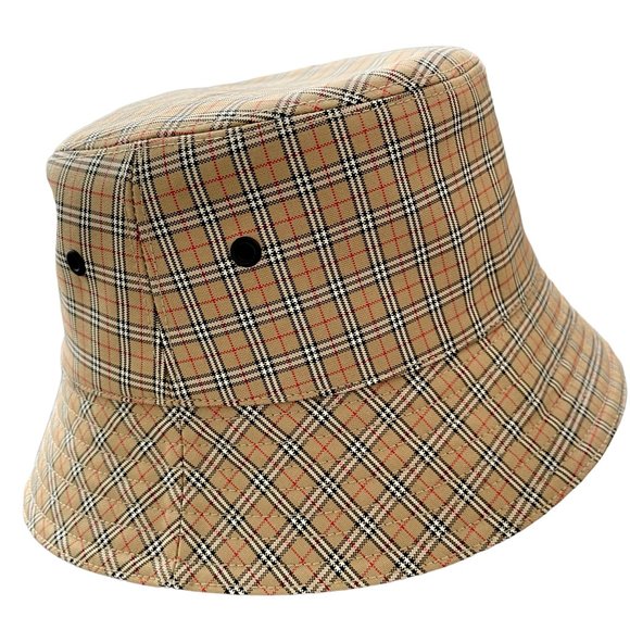 BURBERRY Cotton-blend Micro Check Bucket Hat In Traditional Burberry Pattern - Picture 4 of 16